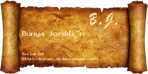 Bunya Jordán névjegykártya